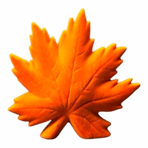 Four Candle Orange Flocked Ceramic Maple Leaf Autumn Decoration, Height: 15.2 cm