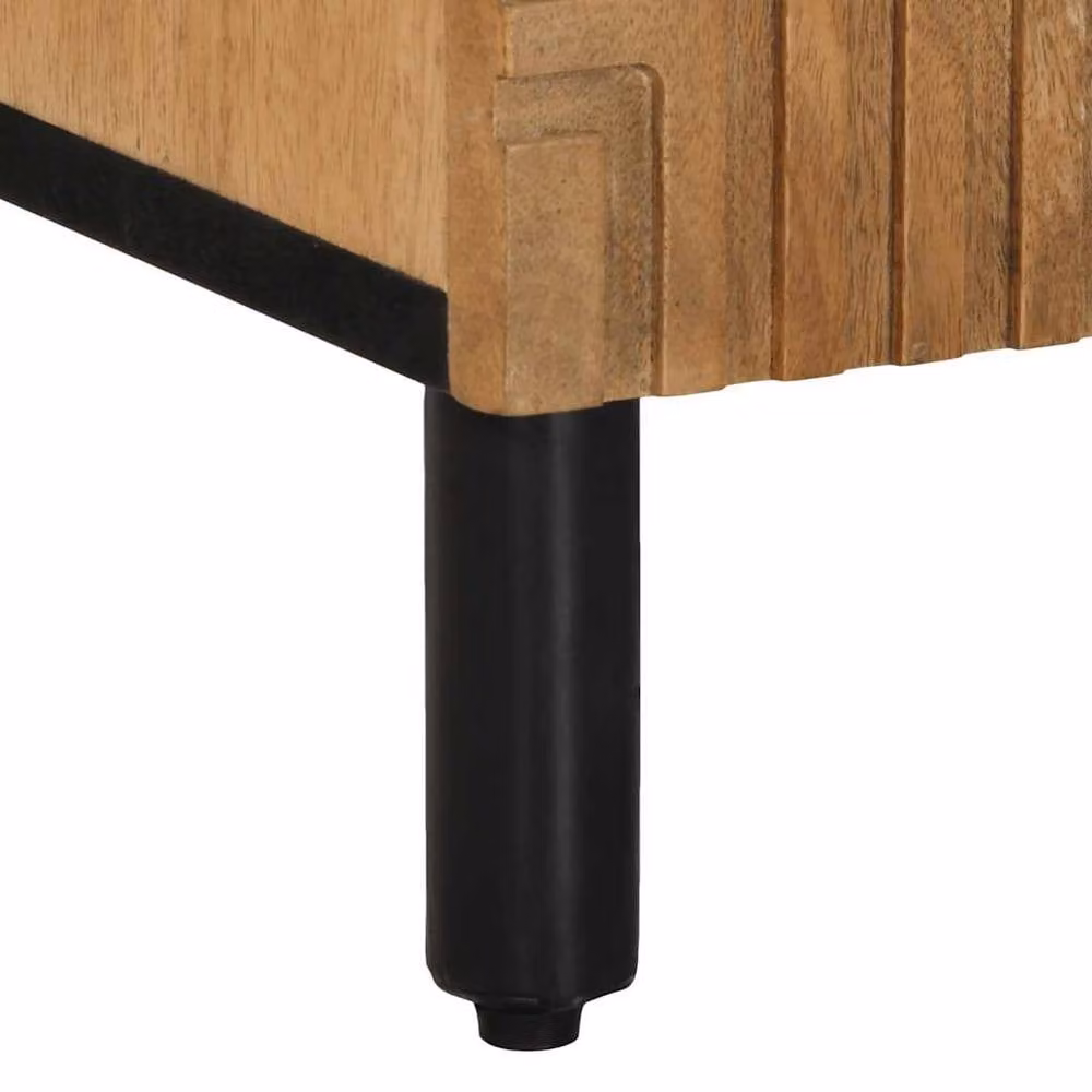 Berkfield Home Brown Mango Wood Modern Geometric Sideboard W/D/H: 60 x 33 x 75 cm – 4