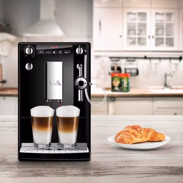 Melitta SOLO Perfect Milk Coffee Machine, Black with Stainless Steel Accents