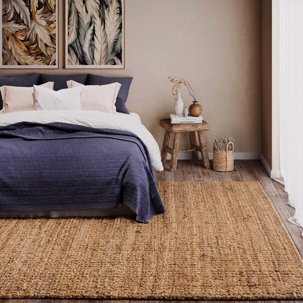 Kukoon Handmade Boucle Jute Area Rug in Natural Beige, W: 160 cm, D: 230 cm – 2