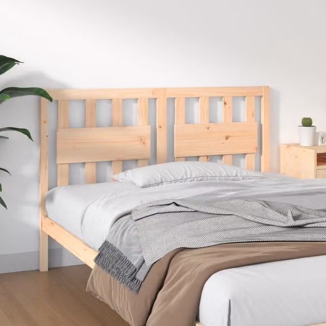 Berkfield Home Rustic Solid Wood Pine Bed Headboard, Brown, W: 125.5 cm, D: 4 cm, H: 100 cm