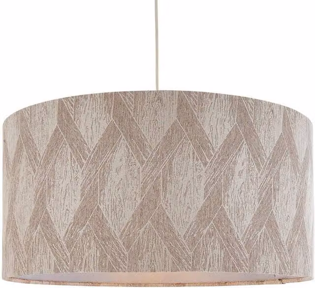Pagazzi Parisa Silver Jacquard Cylinder Lampshade in Taupe, Diameter: 50 cm