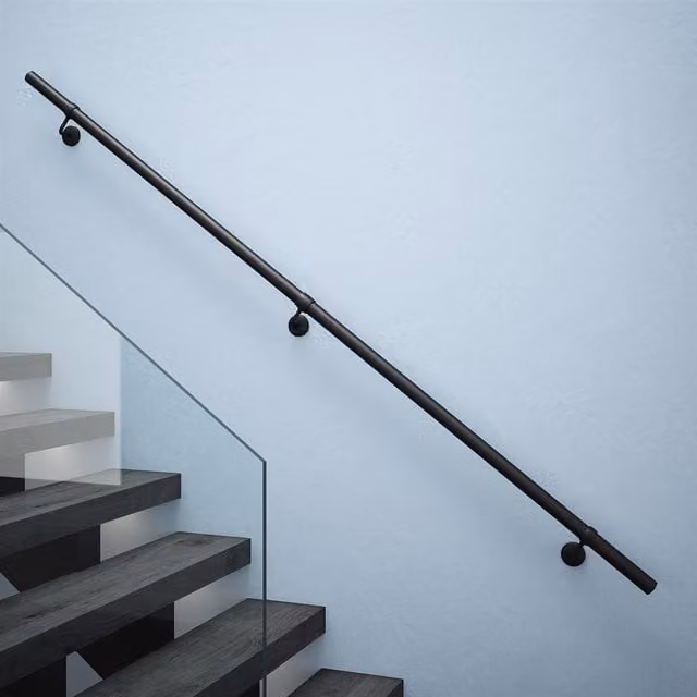 Rothley Matt Black Stair Hand Rail Kit 2.4m