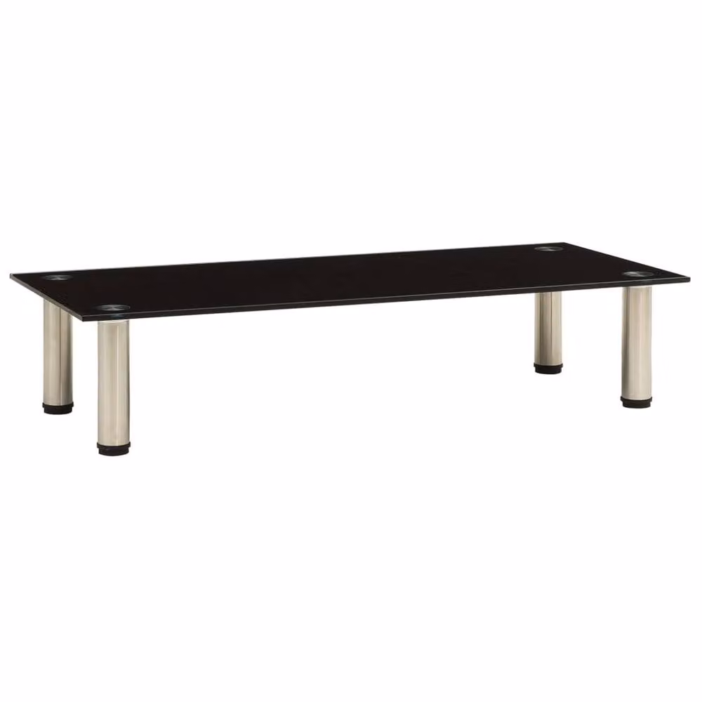 Berkfield Home Modern Black TV Stand with Tempered Glass, W/D/H: 80 x 35 x 17 cm – 2