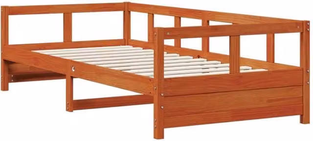 Berkfield Home Solid Wood Pine Daybed in Wax Brown, W/D/H: 90 x 200 cm – 1