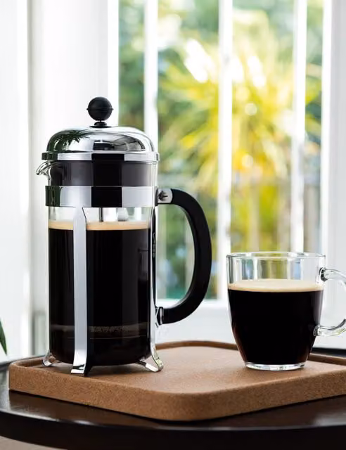 Bodum Chambord 8 Cup Cafetiere in Transparent and Multicolour with Silver Accents