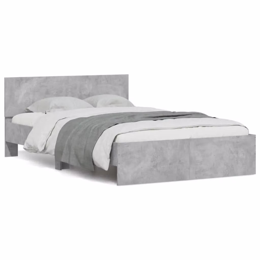 Berkfield Home Small Double Bed Frame with Lift Up Base in Concrete Grey, W/D/H: 120 x 190 cm – 2