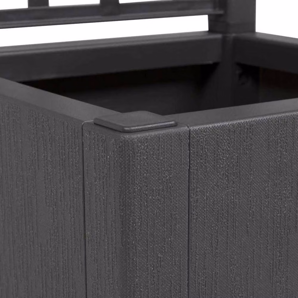Berkfield Home Dark Grey Garden Planter with Trellis, W/D/H: 36 x 36 x 140 cm – 4