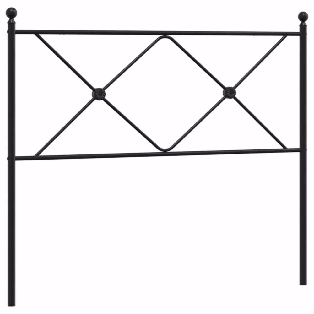 Berkfield Home Geometric Metal Headboard in Matt Black, Width: 107 cm – 3