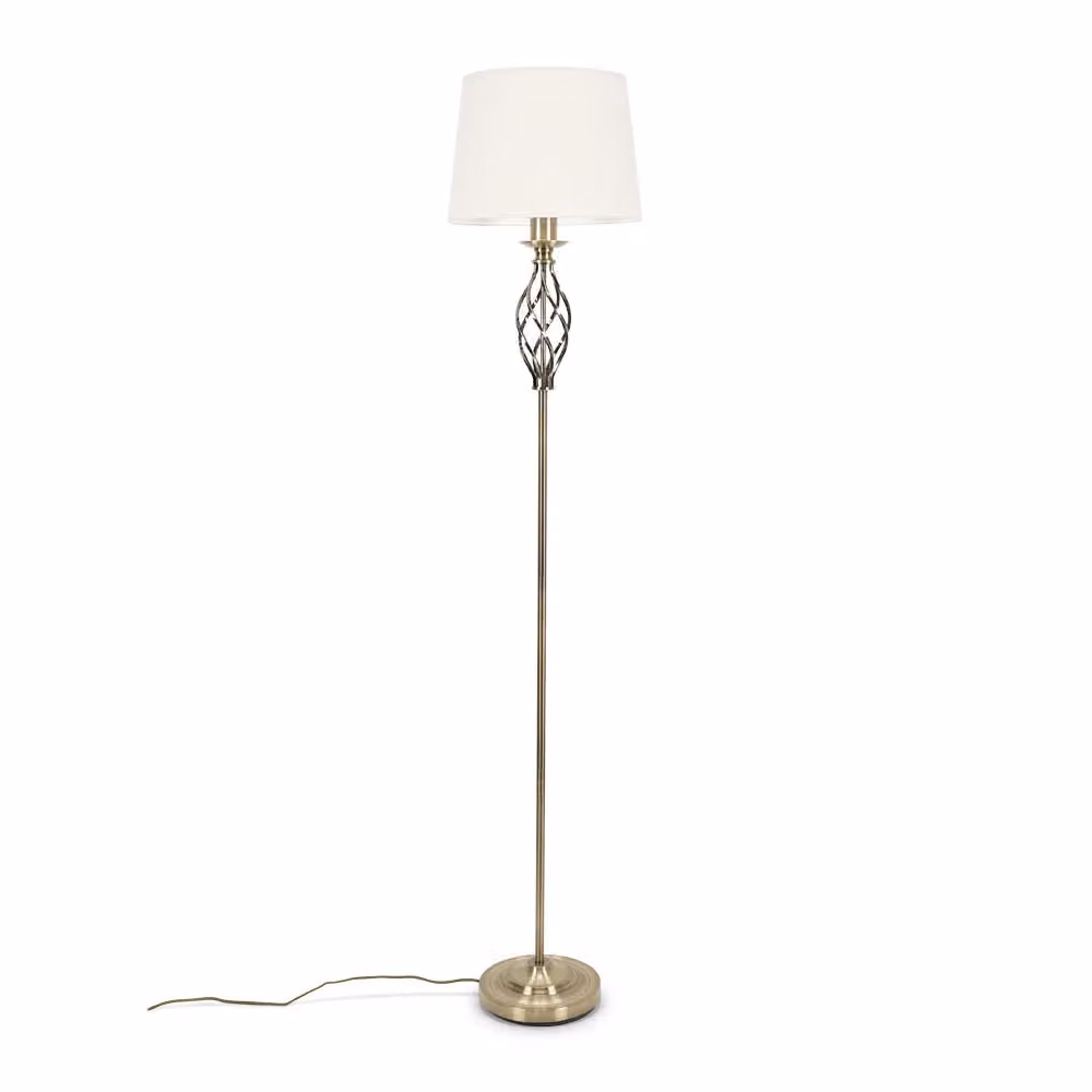 ValueLights Memphis Traditional Floor Lamp in Antique Gold and Brown – 2