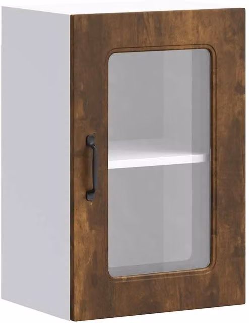 Berkfield Home Kalmar Wall Mounted Kitchen Cabinet with Glass Door in Smoked Oak Brown