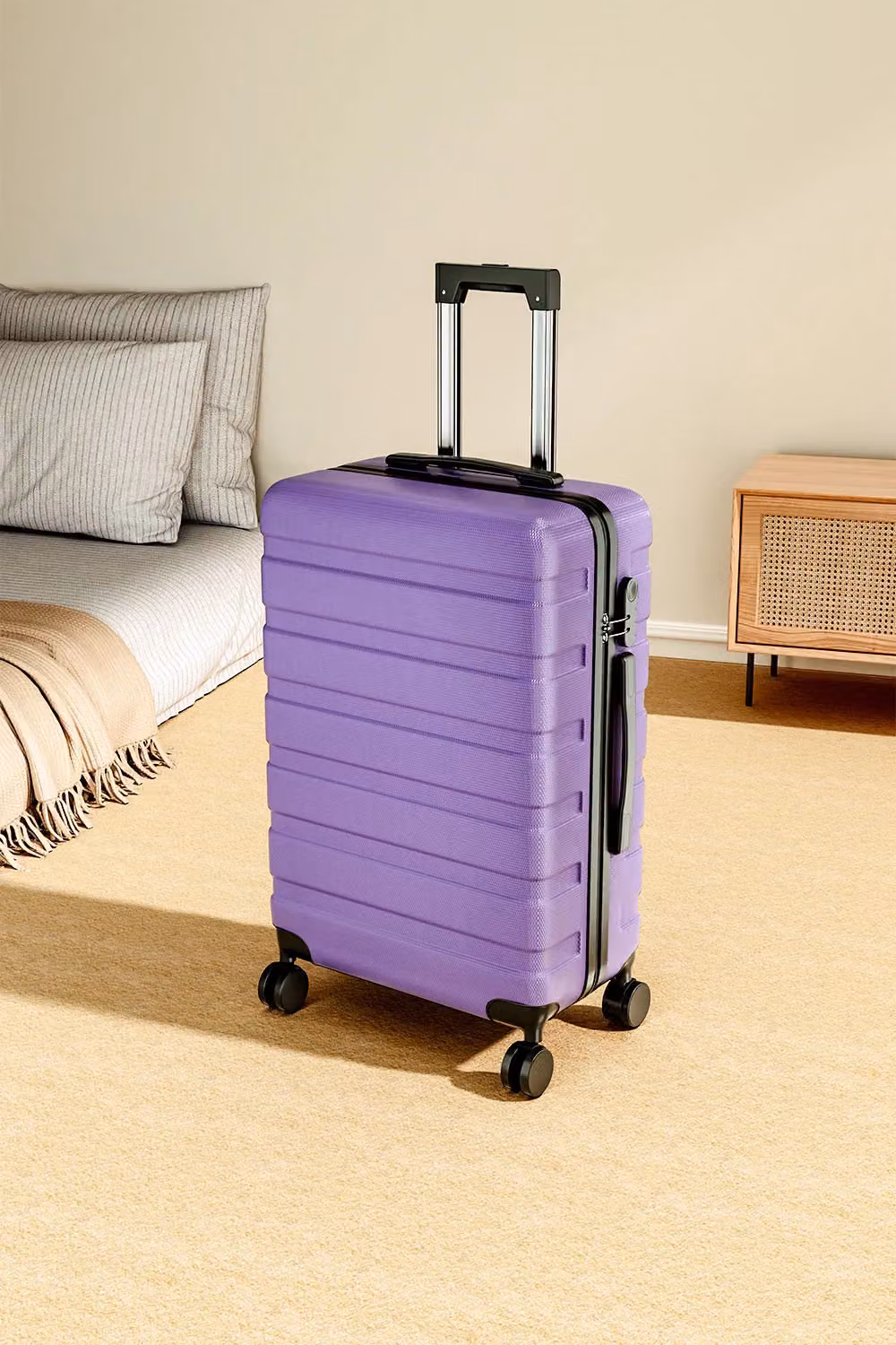 Living and Home Lightweight Hardside Travel Suitcase with Spinner Wheels, Purple, 60.96 cm – 2