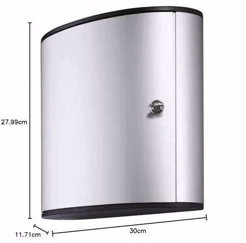 Durable Aluminium Key Safe Box 36, Silver, Wall Mounted Lockable Cabinet with 6 Key Clips – 2