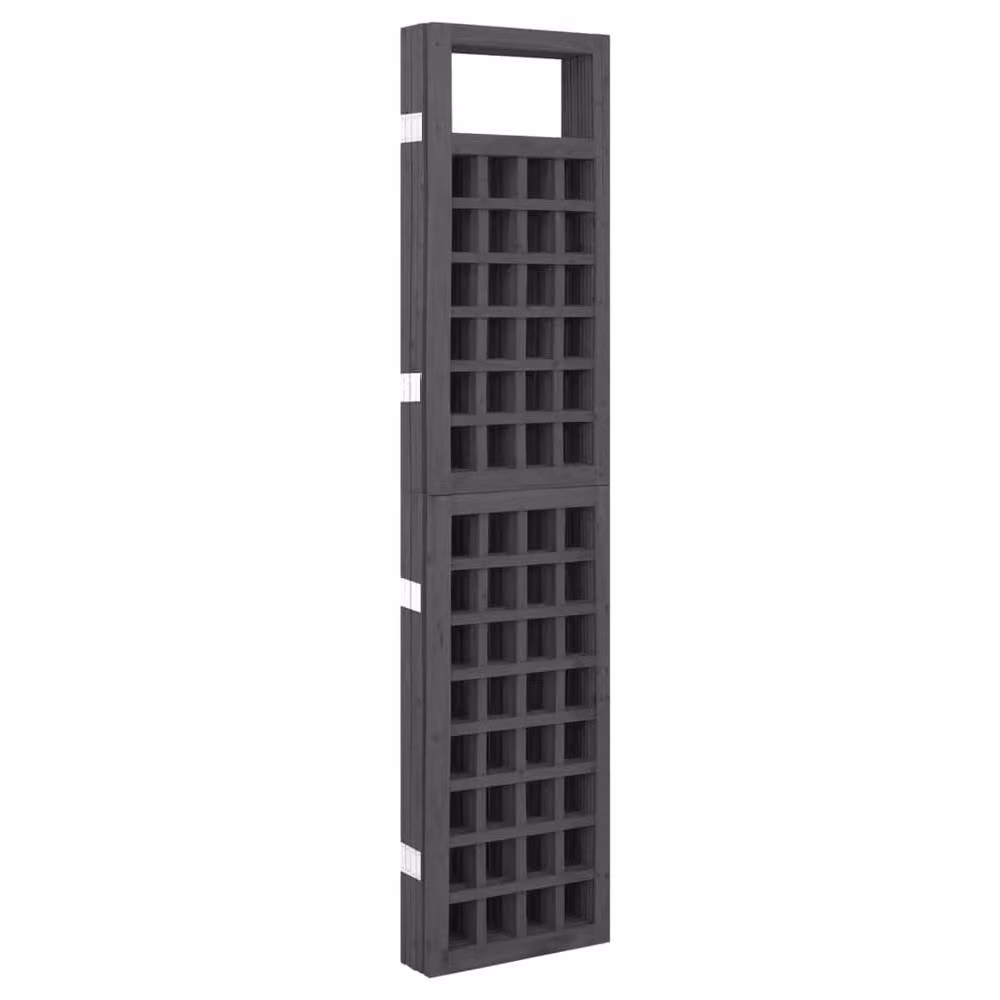 Berkfield Home 5-Panel Trellis Room Divider in Black Solid Wood, W/H: 201.5 x 180 cm – 4