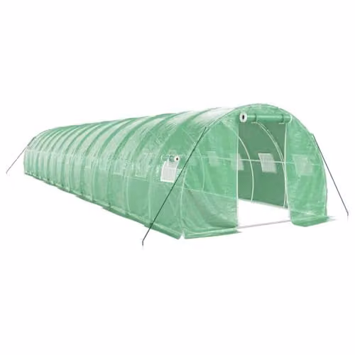 vidaXL Greenhouse with Green Steel Frame, 42 m², W/D/H: 14 x 3 x 2 m – 1