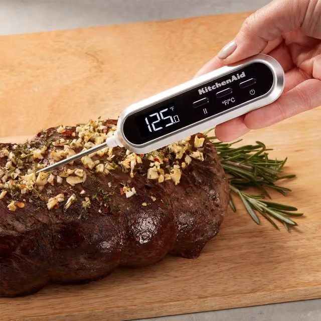 KitchenAid Digital Instant Cooking Thermometer in Black and Silver