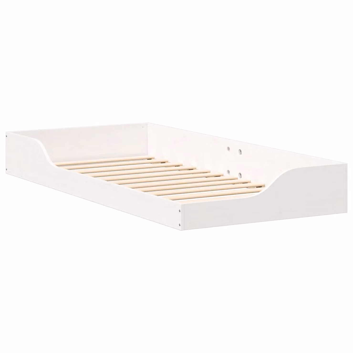 Berkfield Home Floor Bed Frame with Drawer, White, Solid Pine Wood, W: 80 cm, L: 200 cm – 2