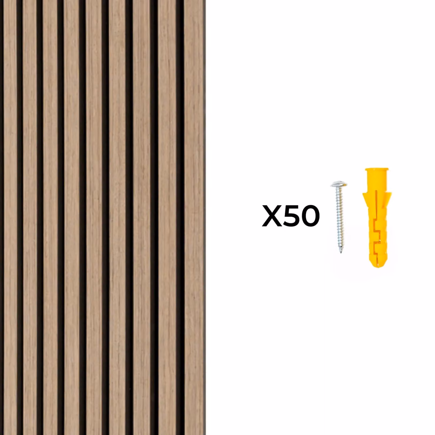 Monstershop Acoustic Slat Wall Panels, 2 Pack, Light Walnut and Terracotta, W/D/H: 240 x 60 x 1.2 cm – 7