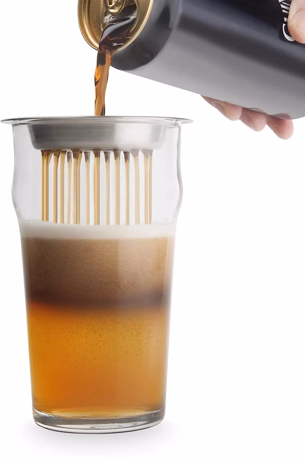 Final Touch Black and Tan Beer Glass and Layering Tool Set in Black and Multicolour – 3