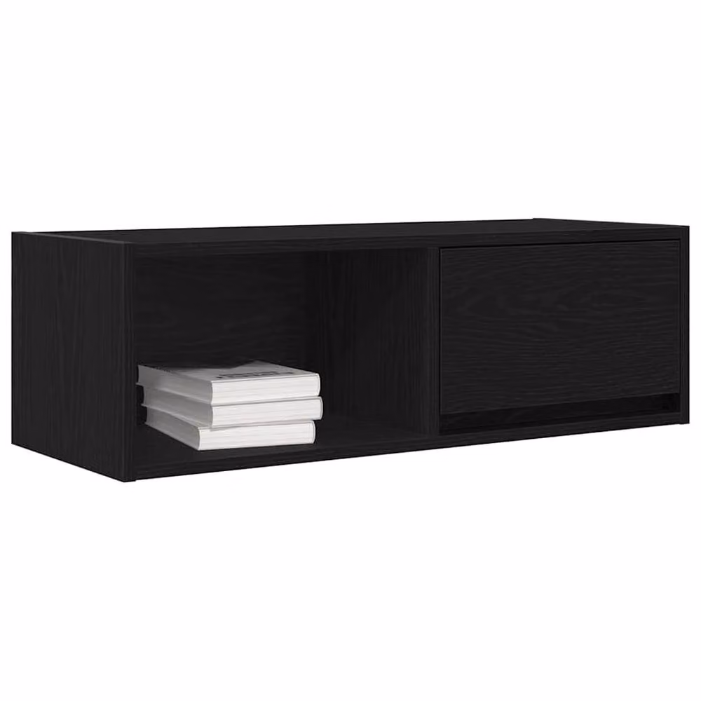 Berkfield Home Set of 2 Modern Black Oak TV Cabinets, W/D/H: 80 x 31 x 25.5 cm – 3