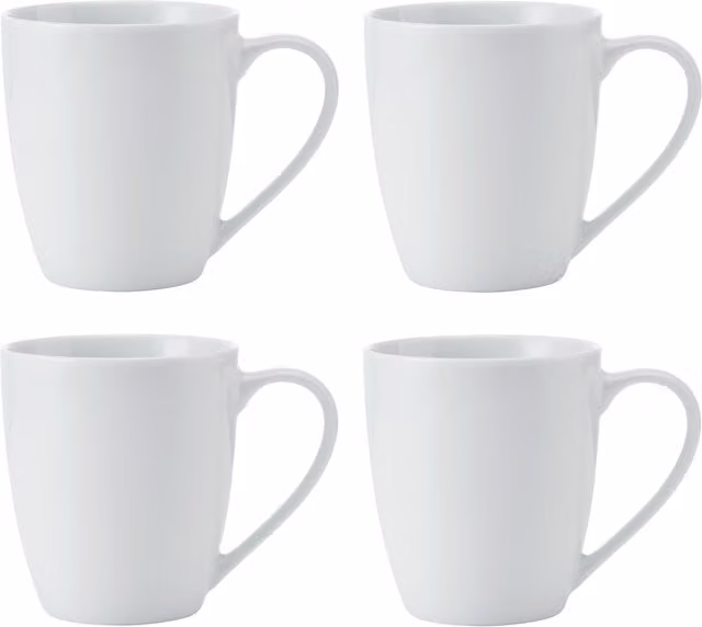 Mikasa Chalk Porcelain Mugs, Set of 4, 380ml, White