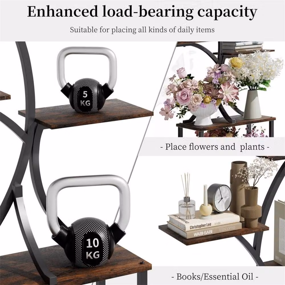 KORVIXA 7 Tier Slim Curved Metal Plant Stand Rack in Black – 3