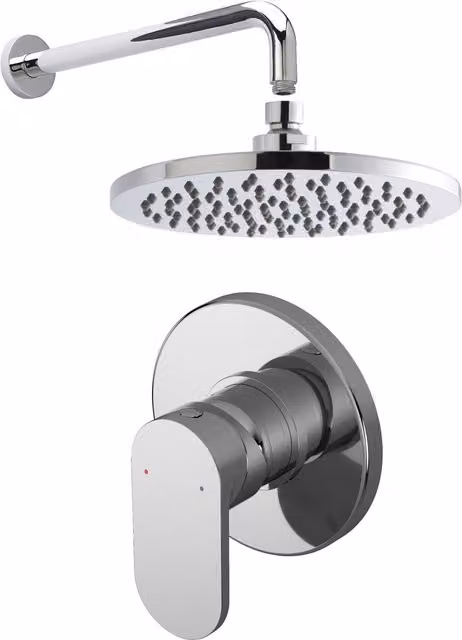 Balterley Current Concealed Round Manual Shower Valve and Head Kit in Silver