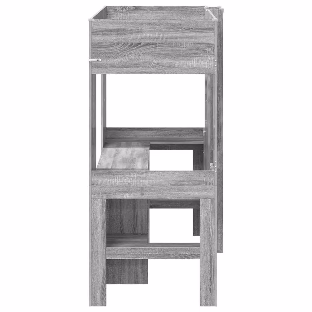 Berkfield Home Loft Bed Frame with Desk and Storage in Grey Sonoma, W/D/H: 75 x 190 x 75 cm – 4