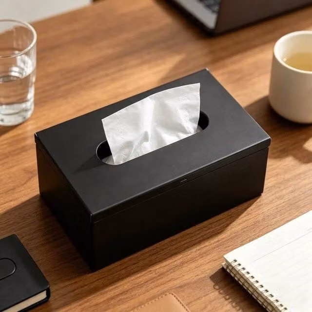 EONLION Black Metal Dual-purpose Wall or Desktop Tissue Box