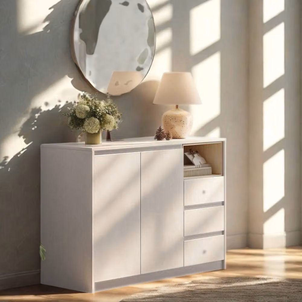 Pirlo Plush Modern Sideboard Buffet Cabinet in White Matt – 4