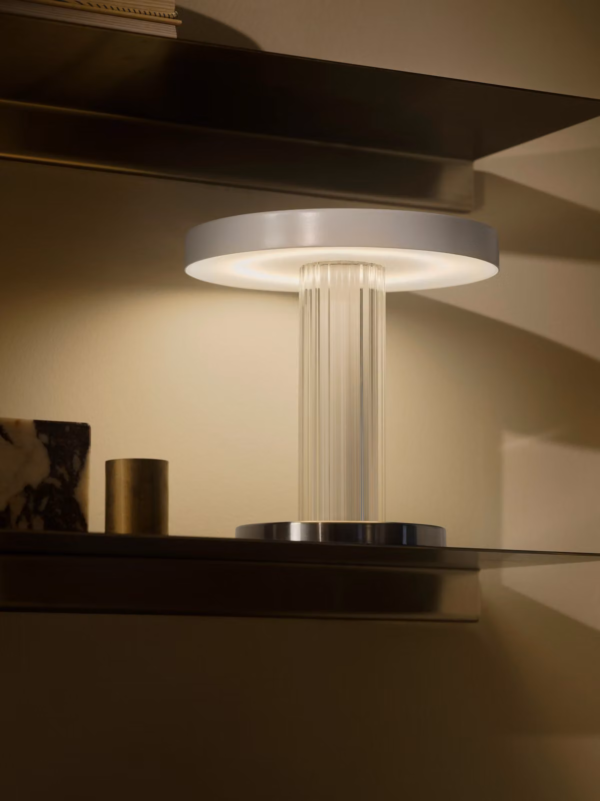 Nordlux Trezzi Portable LED Table Lamp in White Metal with Warm White Light – 3