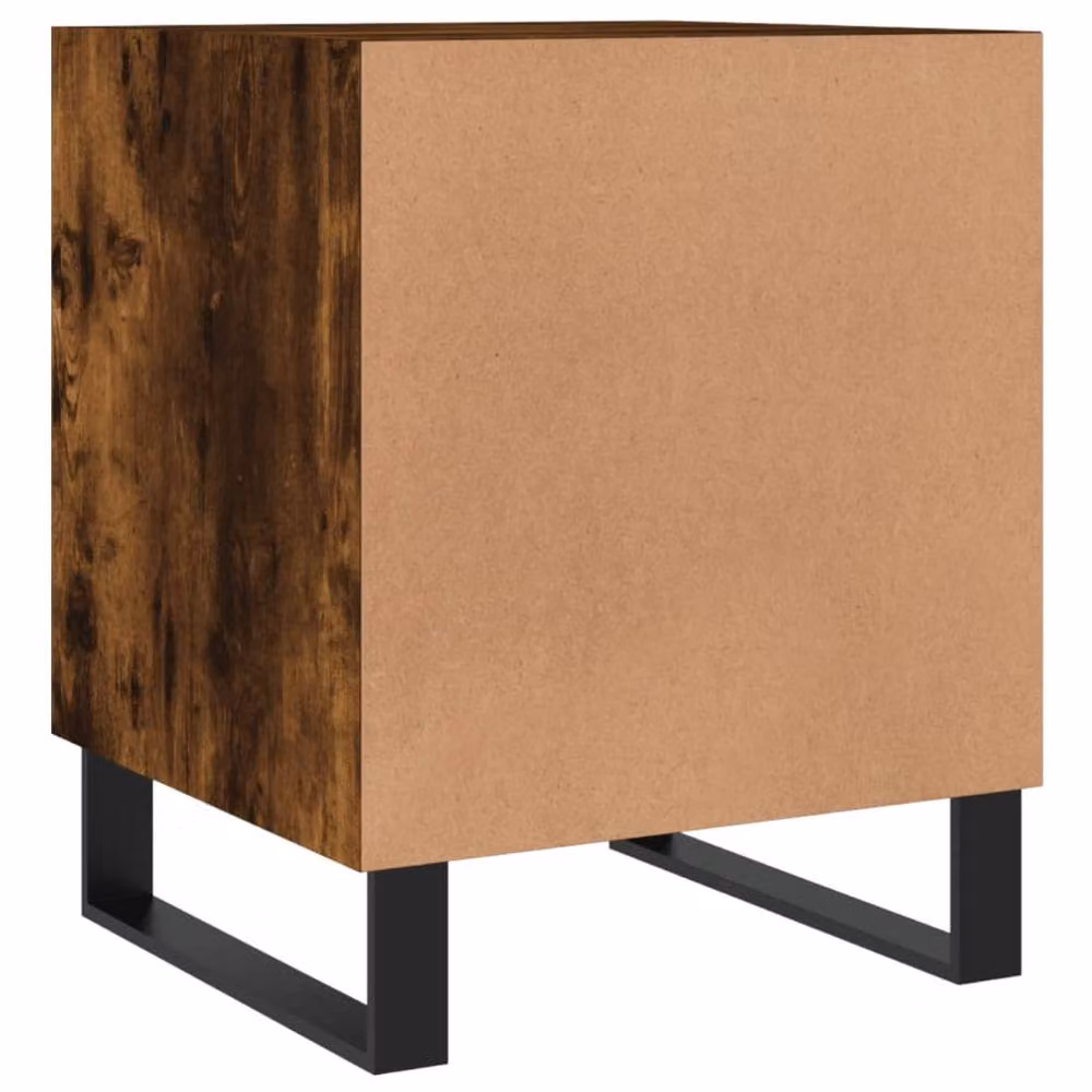 Berkfield Home Set of 2 Modern Bedside Cabinets in Smoked Oak Brown, W/D/H: 40 x 40 x 50 cm – 6