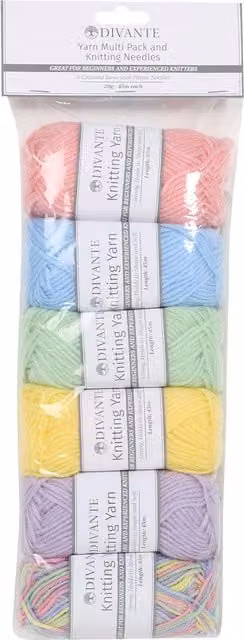 Divante Yarn Multipack and Knitting Needles in Multicolour