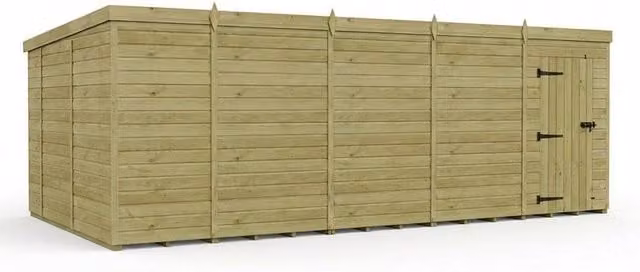 Buttercup Farm Brown Timber Pent Garden Shed with Single Door and No Windows W: 305 cm, D: 305 cm, H: 210 cm – 1
