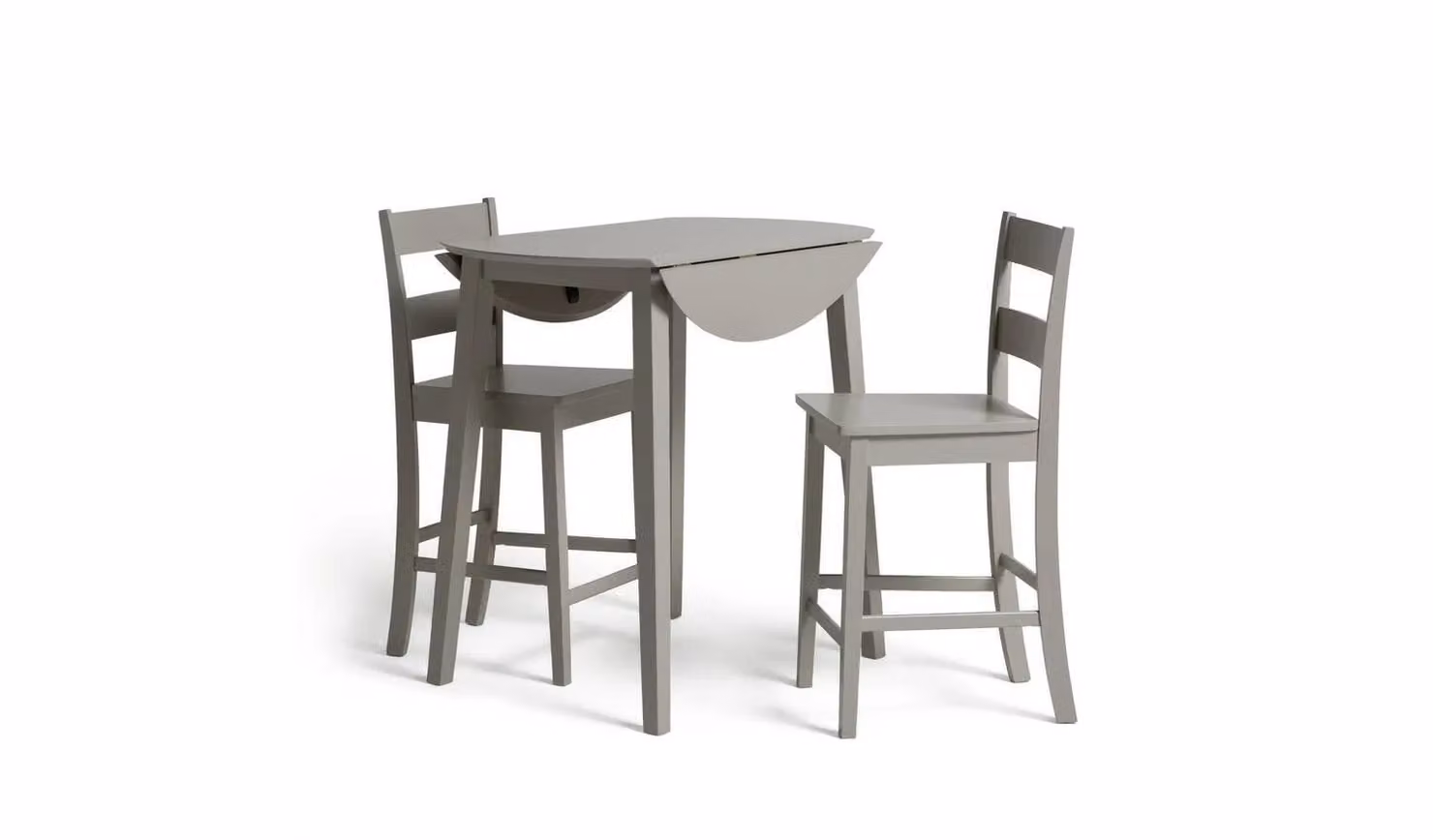 Chicago Grey Extending Solid Wood Bar Table and 2 Stools Set