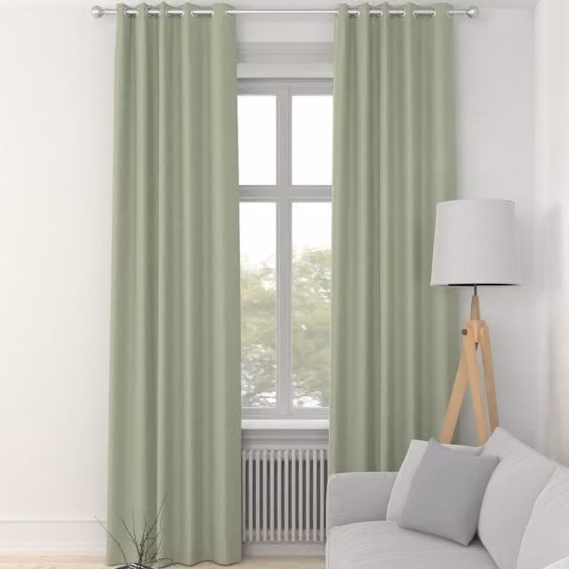 Terrys Clarence Made to Measure Opaque Velvet Eyelet Curtain Panel in Green