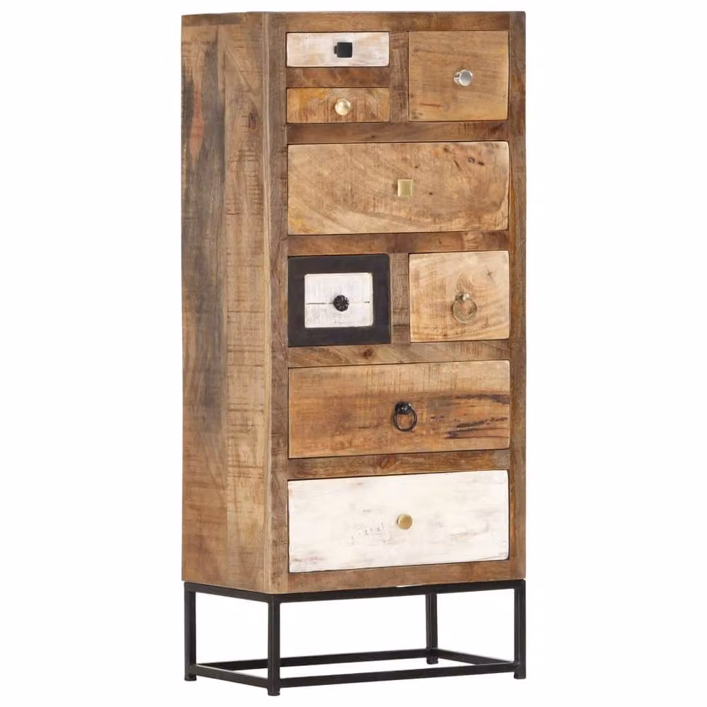 Berkfield Home Industrial Drawer Cabinet in Brown Solid Reclaimed Wood, W/D/H: 45 x 30 x 105 cm – 2