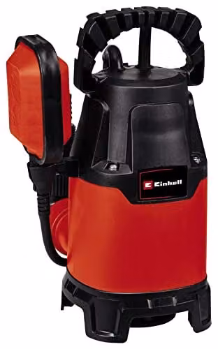 Einhell Submersible Dirty Water Pump, 330W, 9500 L/h Flow Rate, Red and Black