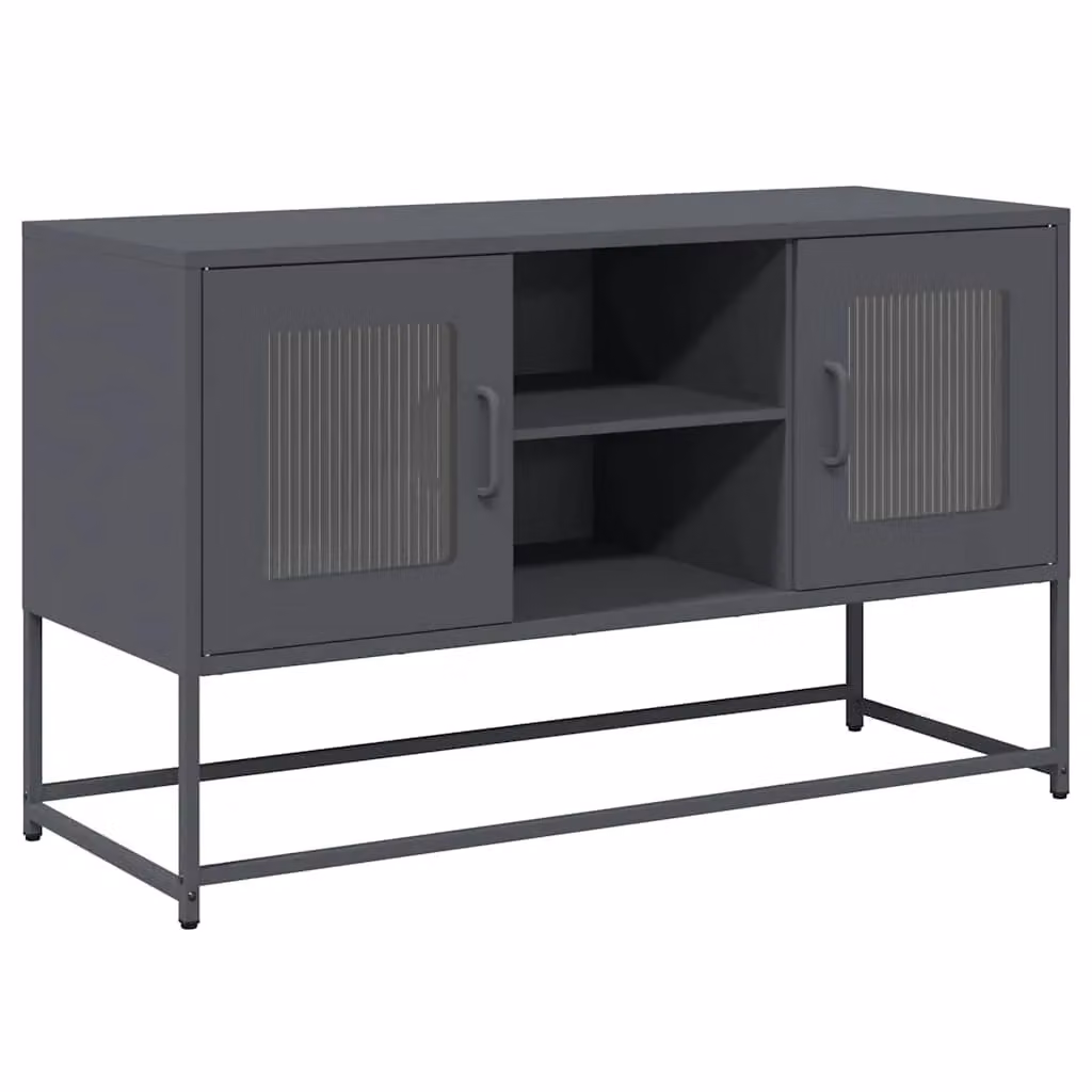 Berkfield Home Industrial Metal TV Cabinet in Anthracite and Black, W/D/H: 100.5 x 39 x 60.5 cm – 2