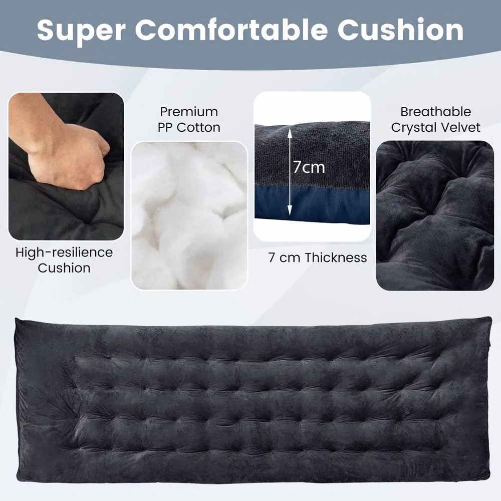 EONLION Black Thickened Recliner Lounge Chair Cushion, Width: 100 cm – 3