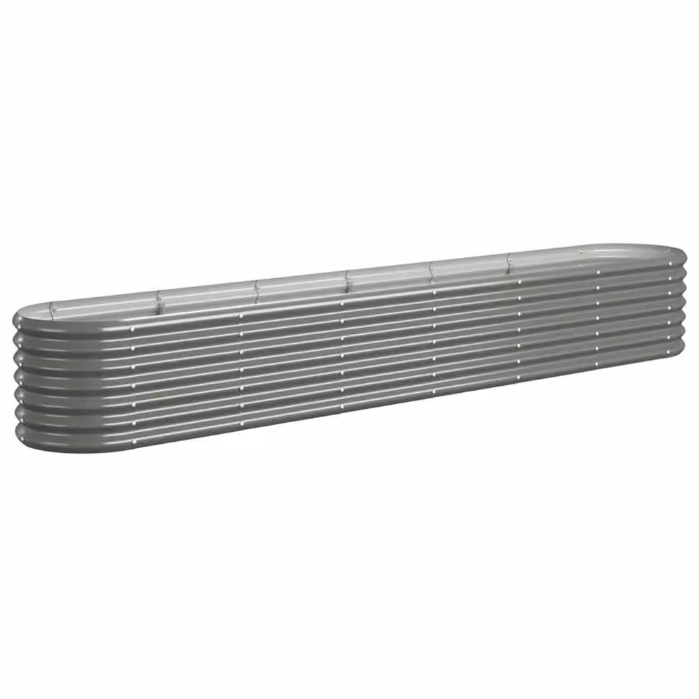 Berkfield Home Garden Grey Powder-coated Steel Raised Bed, W/D/H: 260 x 40 x 36 cm – 3