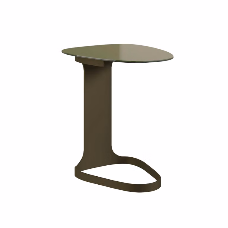 Dome Deco OYEM Art Deco Round Metal Side Table in Green