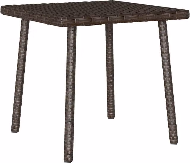 Berkfield Home Garden Rectangular Coffee Table in Brown Poly Rattan, W/D/H: 40 x 40 x 37 cm