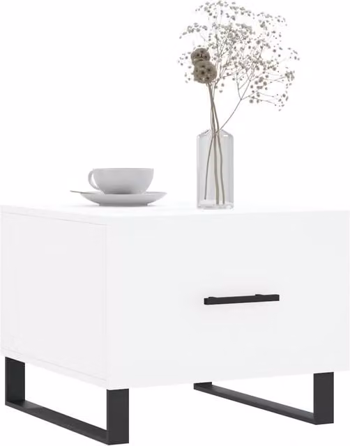 Berkfield Home Set of 2 White Decorative Coffee Tables, W/D/H: 50 x 50 x 40 cm