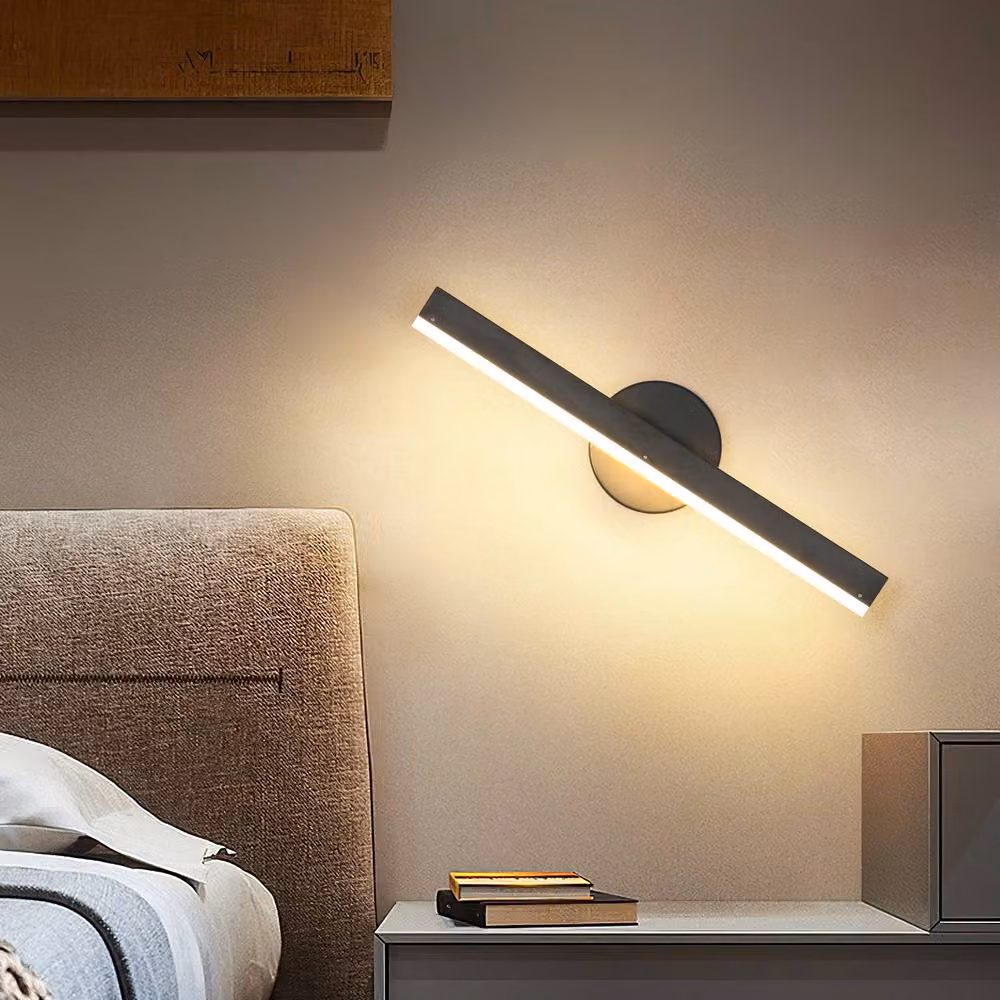 Pheashine Black Rotating Rectangular Metal Wall Lamp with 3000K Warm White Light, W/D/H: 38 x 10 x 7 cm – 2