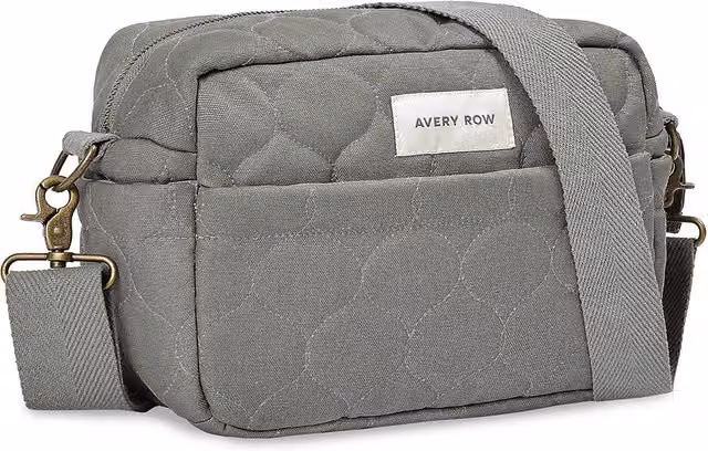 Avery Row Pram Organiser Messenger Crossbody Bag in Grey, W/D/H: 27.0 x 27.0 x 26.0 cm
