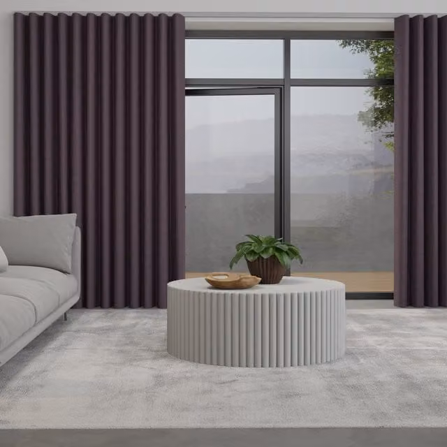 Terrys Made to Measure Wave Blackout Fabric Curtain Panel in Purple Satin