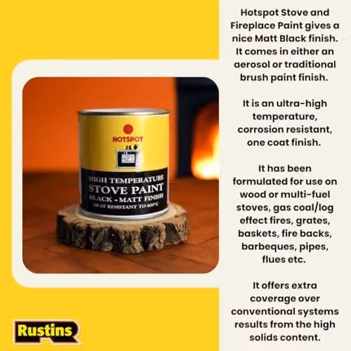 Hotspot Matt Black High Temperature Heat Resistant Stove Paint for Metal Surfaces, 250ml – 3