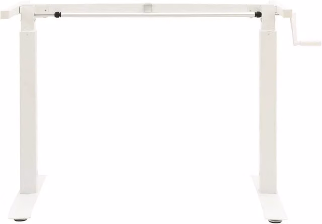 Berkfield Home Manual Height Adjustable Standing Desk Frame with Hand Crank, White