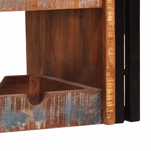 vidaXL Industrial Wall-Mounted Wine Rack in Brown, Solid Wood and Metal, W/D/H: 120 x 45 x 33 cm – 3